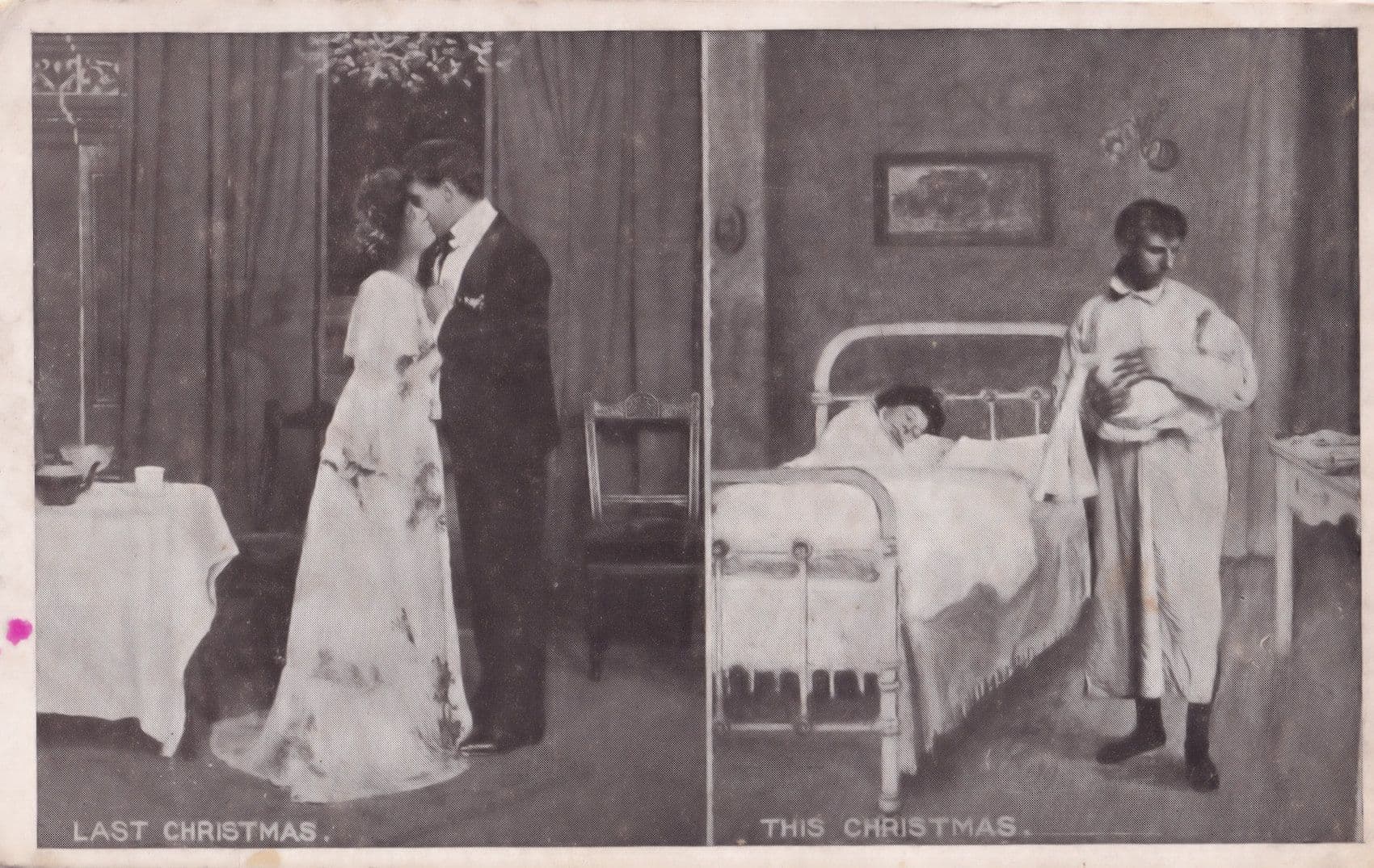 This & Last Christmas Marriage Now No Sex Comic Old Photo Postcard
