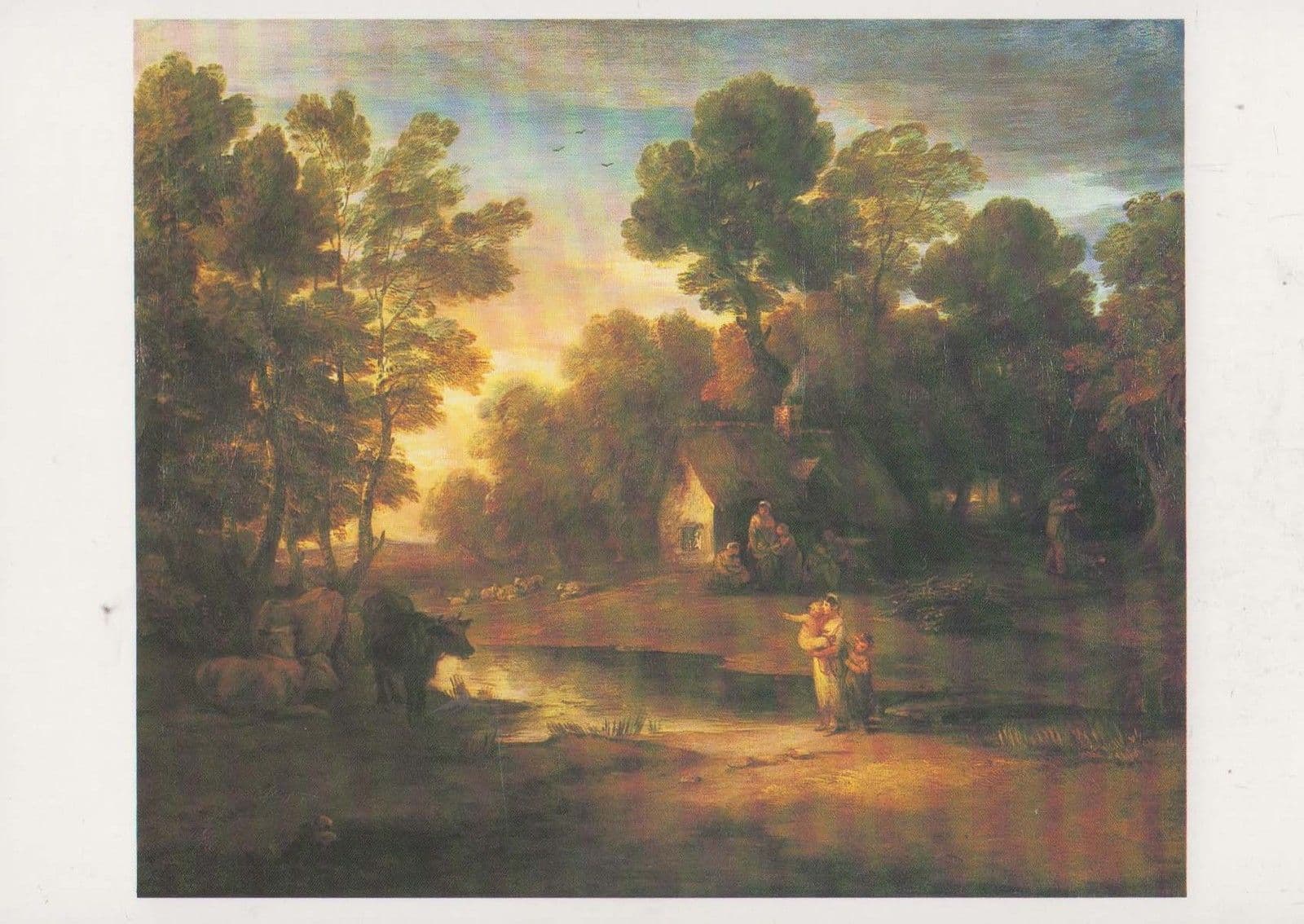 Thomas Gainsborough Wooded Landscape Sudbury Art Gallery Painting Postcard