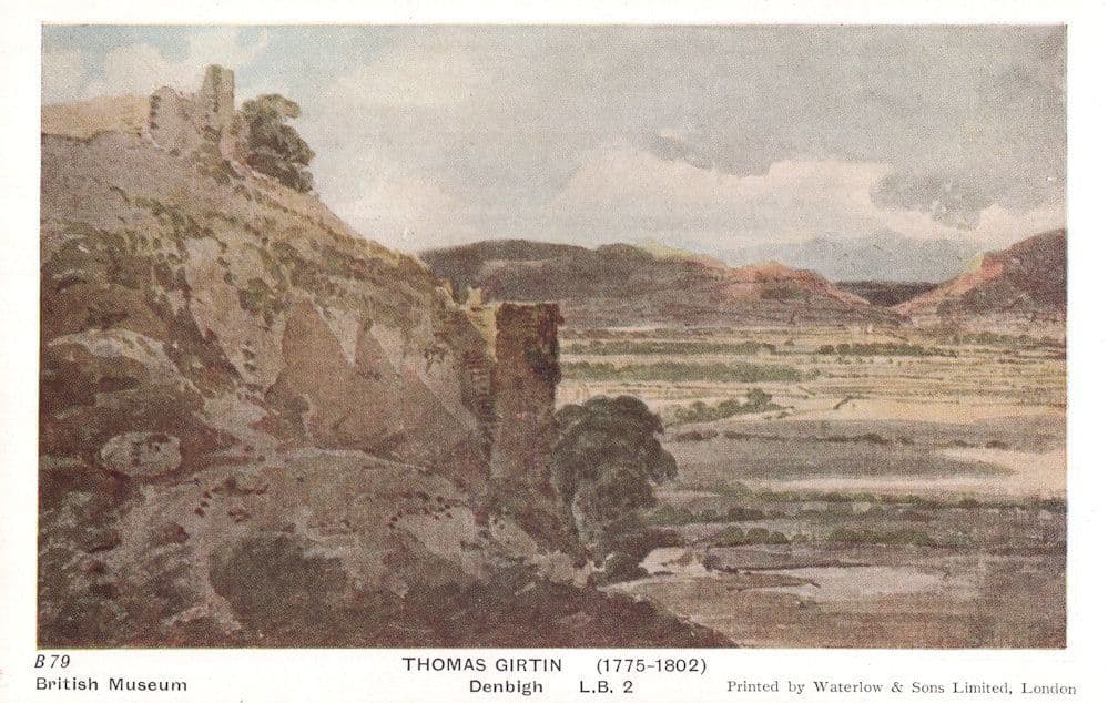 Thomas Girtin Denbigh Wales Watercolour Old Painting Postcard