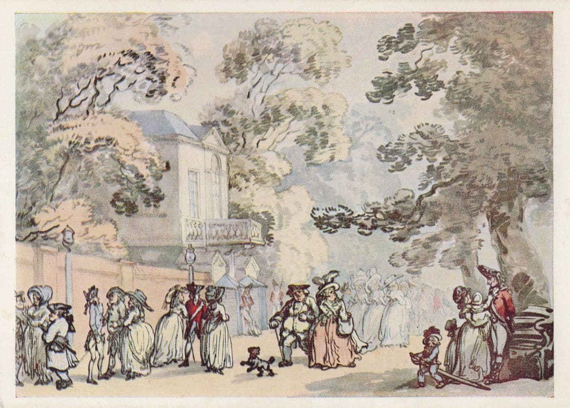 Thomas Rowlandson The End Of The Mall Spring Gardens Postcard