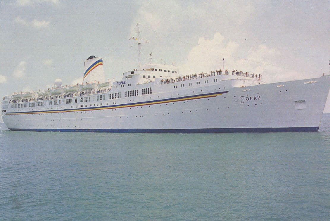 Thomson Cruise Topaz Ship Ferry Rare Advertising Postcard