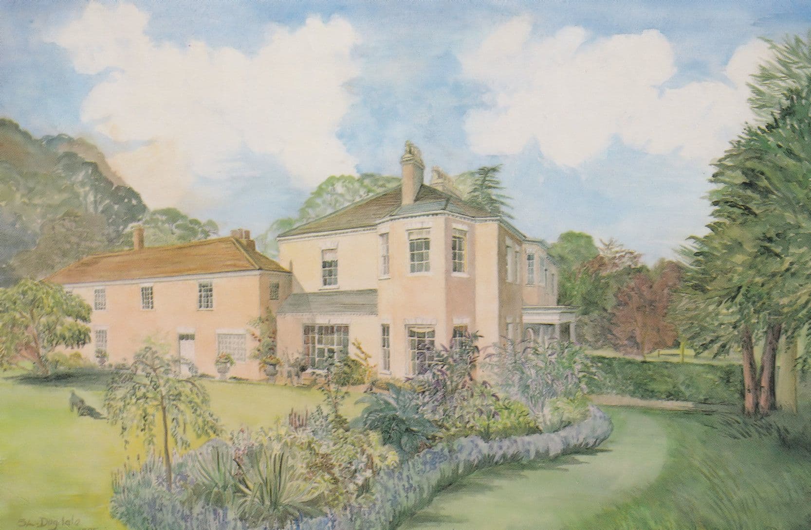 Thorpe Lodge Littlethorpe Ripon Painting Postcard