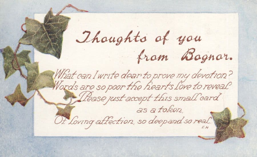 Thoughts From Bognor Regis Sussex Greetings Old Postcard