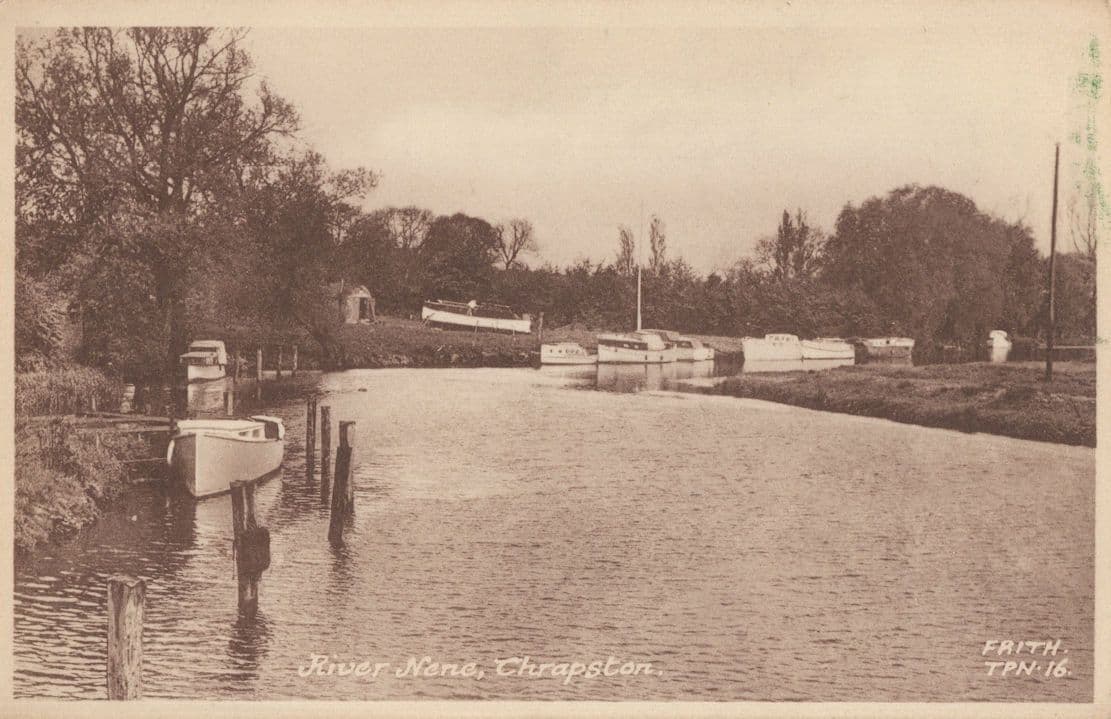 Thrapston River Nane Boat Old Friths Northampton Postcard