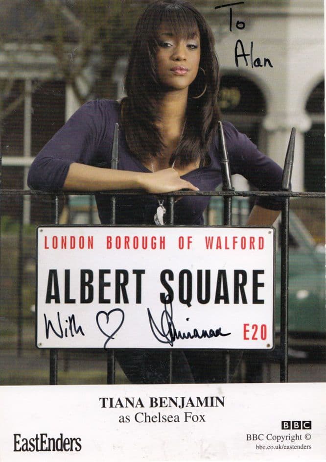 Tiana Benjamin as Chelsea Fox in Eastenders Hand Signed Cast Card Photo