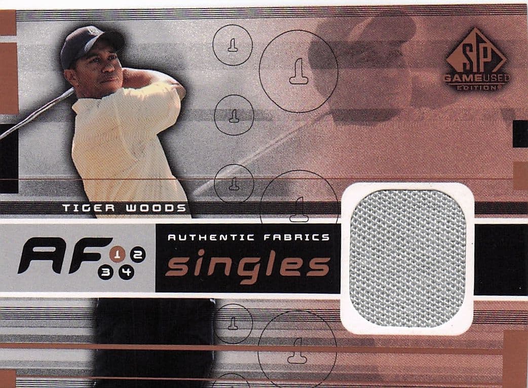 Tiger Woods Authentic Fabrics Singles 2003 Golf Upper Deck Worn Shirt Card