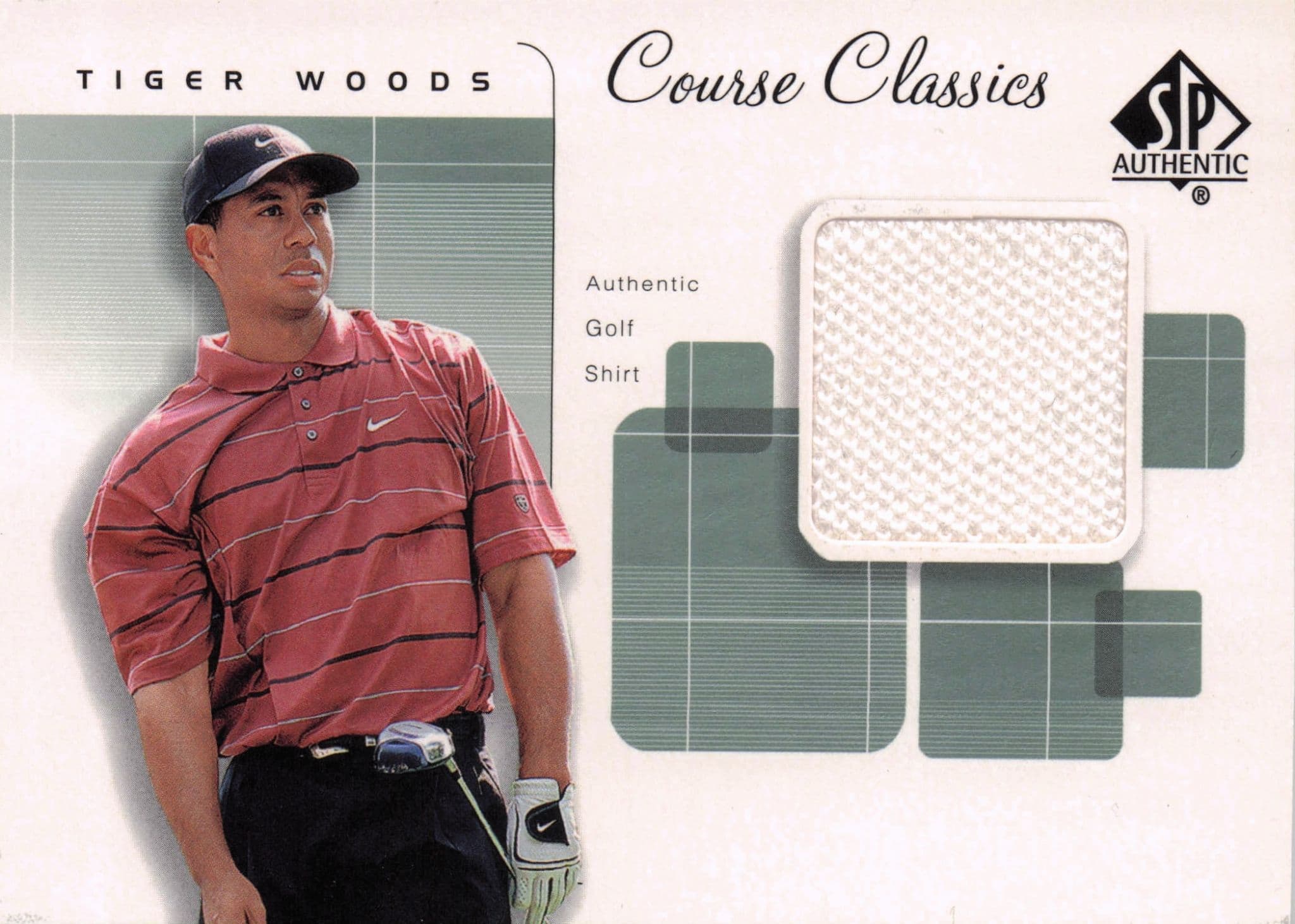 Tiger Woods Course Classics Rare 2002 Upper Deck Real Relic Shirt Card