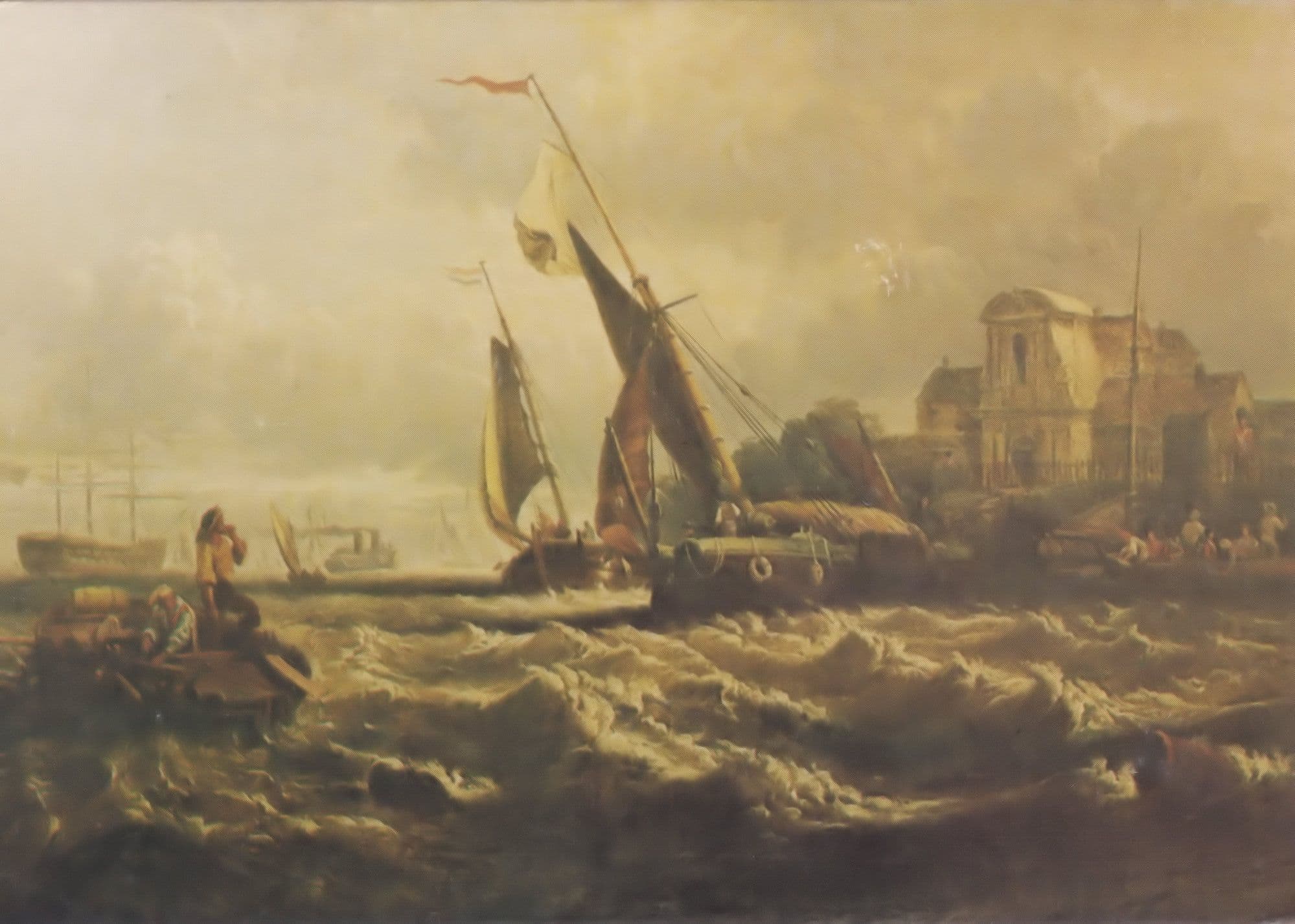 Tilbury Fort Thames Tide Essex Victorian Oil Painting Clarkson Stanfield Postcard