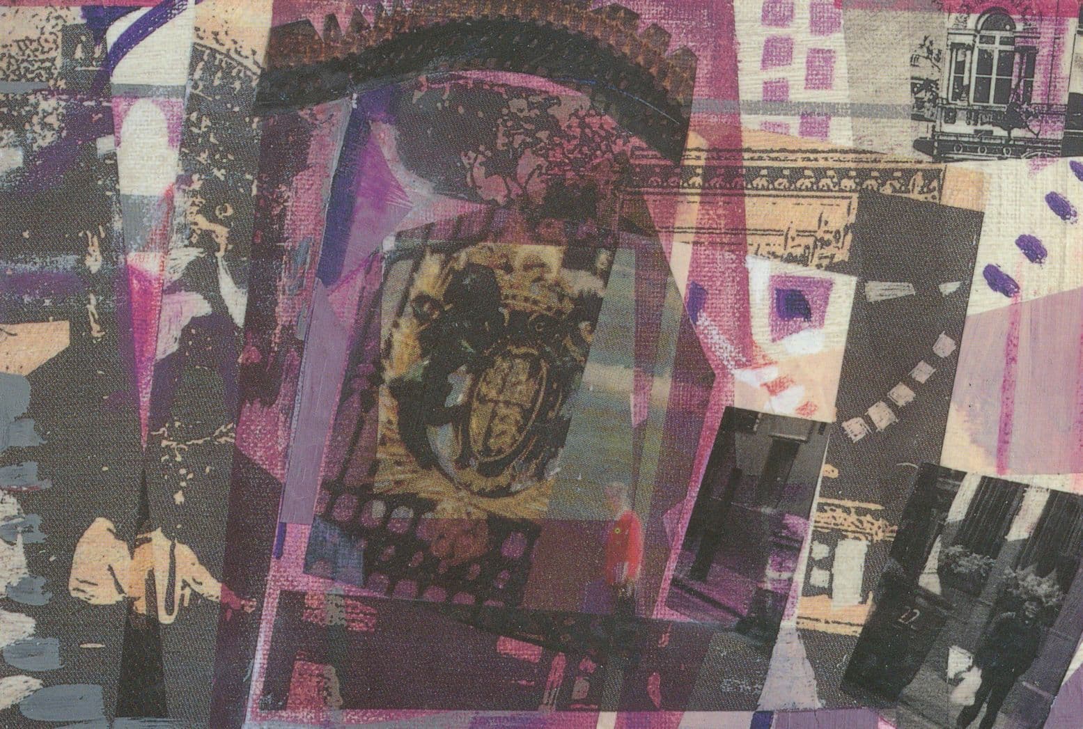Time Japanese Collage Painting Nanako Kume London Exhibition Card