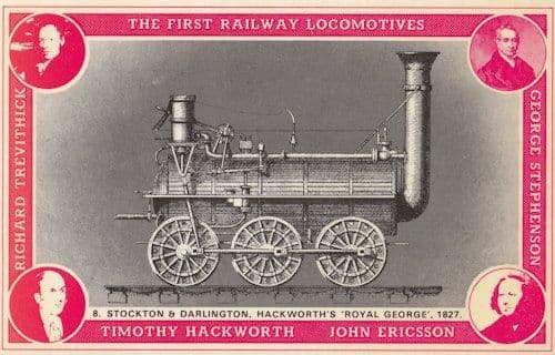 Timothy Hackworth John Ericcson 1827 Darlington First Train Postcard