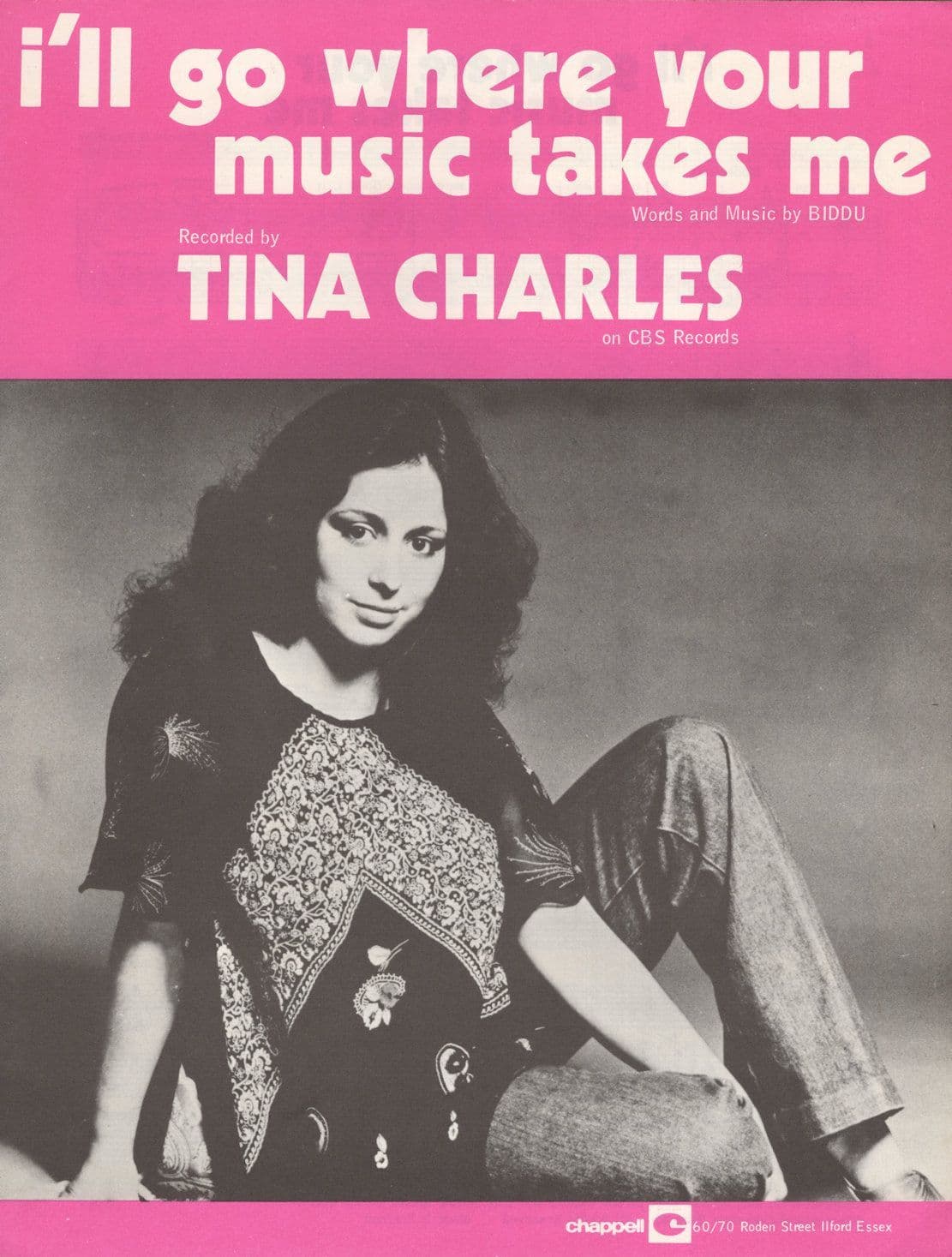 Tina Charles I'll Go Where Your Music Takes Me MINT Pink Sheet Music