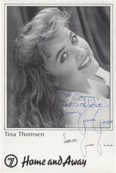 Tina Thomsen Home & Away Vintage Hand Signed Cast Card Photo