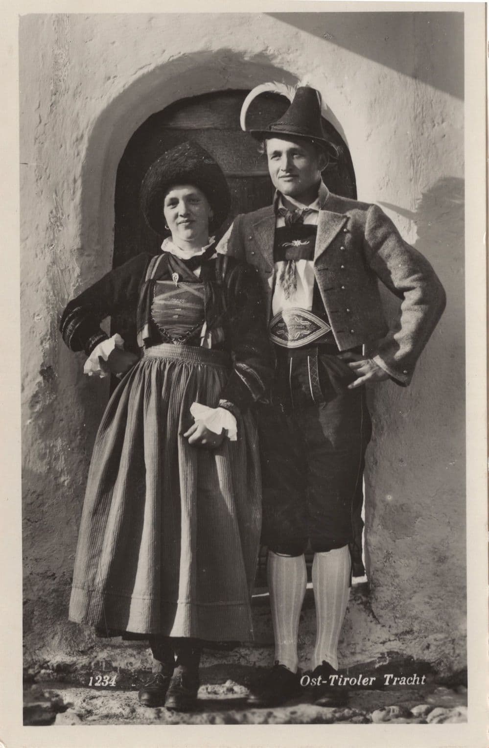 Tirol Austria Folklore Costume Old Real Photo Postcard