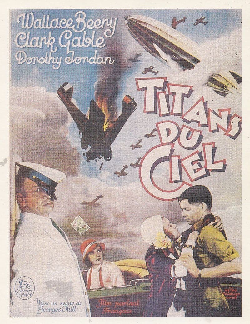 Titans Du Ciel Clark Gable French Film Cinema Poster Art Rare Postcard