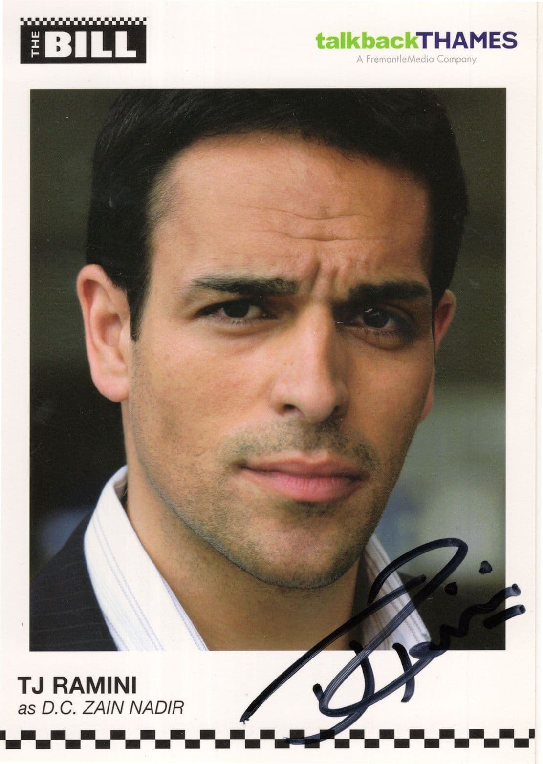 TJ Ramini as DC Zain Nadir The Bill ITV Hand Signed Cast Card Photo
