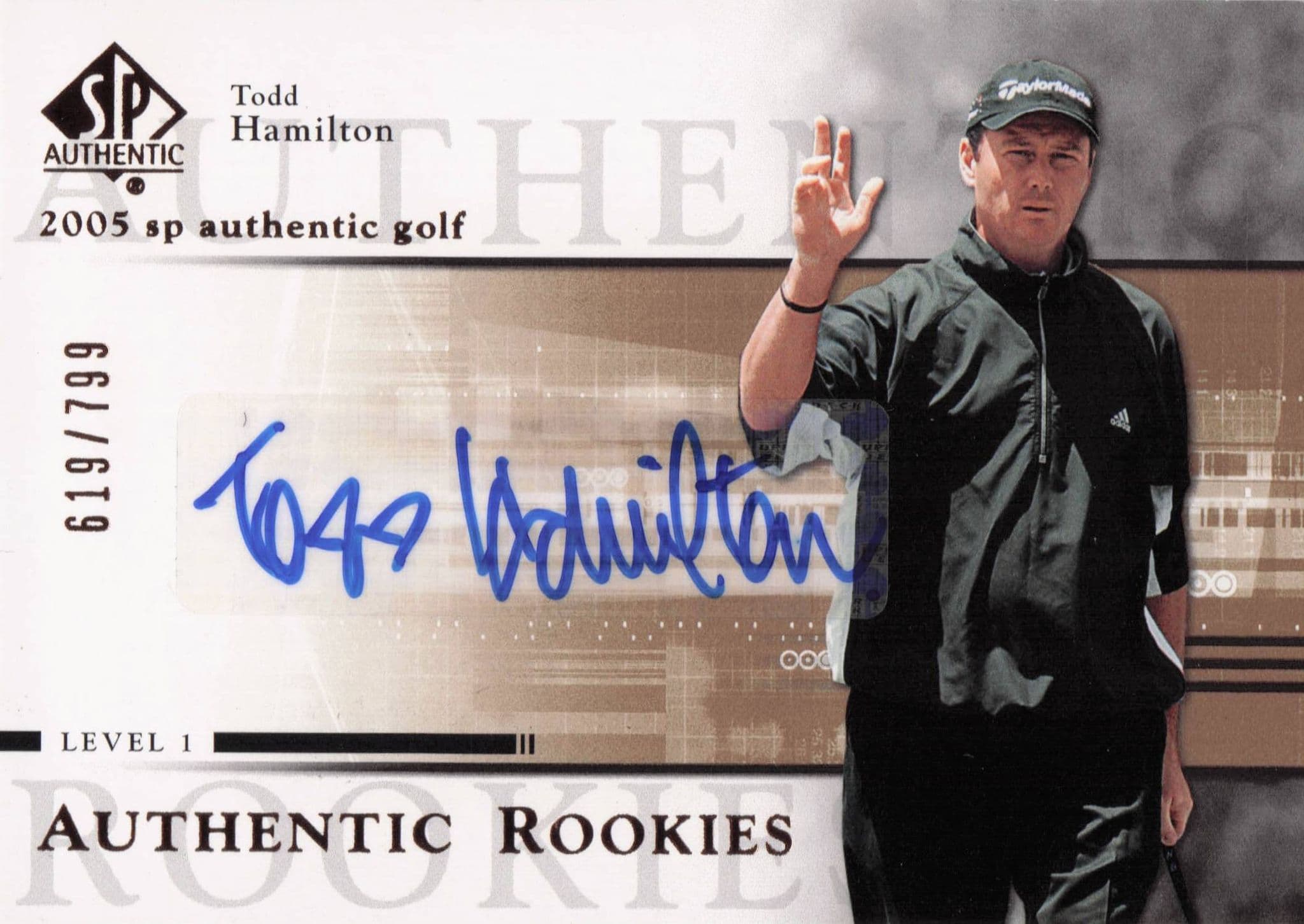 Todd Hamilton Authentic Rookies 2005 Golf SP Hand Signed Autograph Card