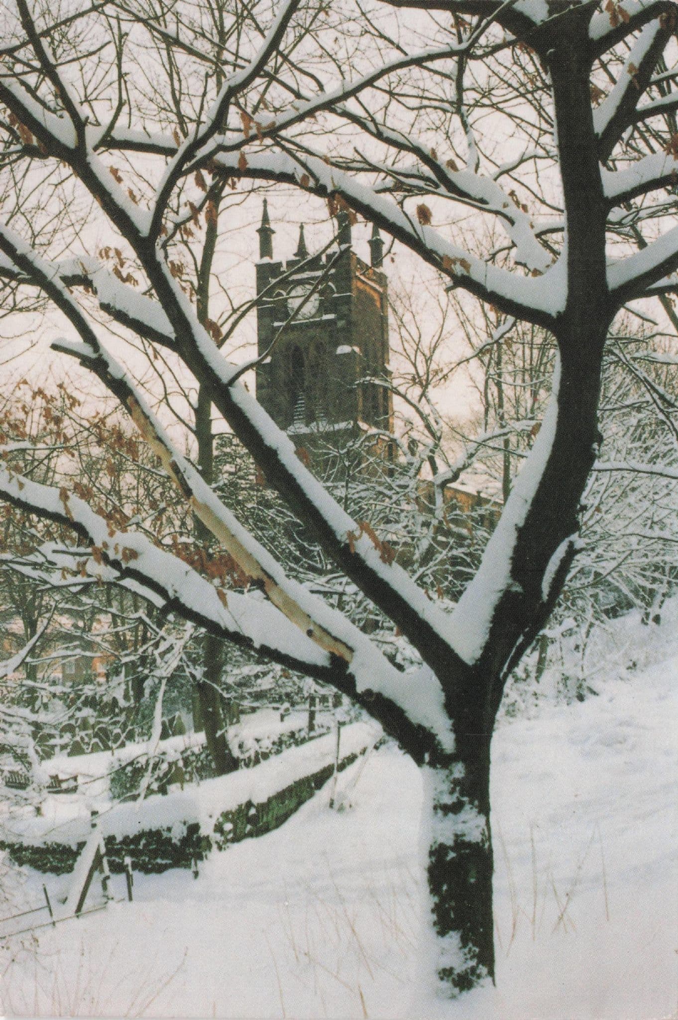 Todmorden Church In Christmas Snow Yorkshire Restoration PB Postcard