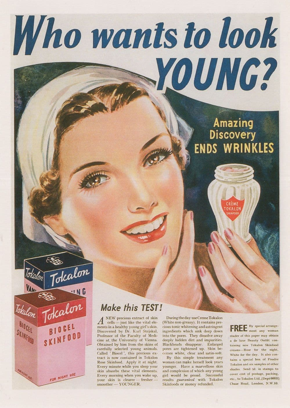 Tokalon Wrinkle Youth Cream Beauty Advertising Postcard