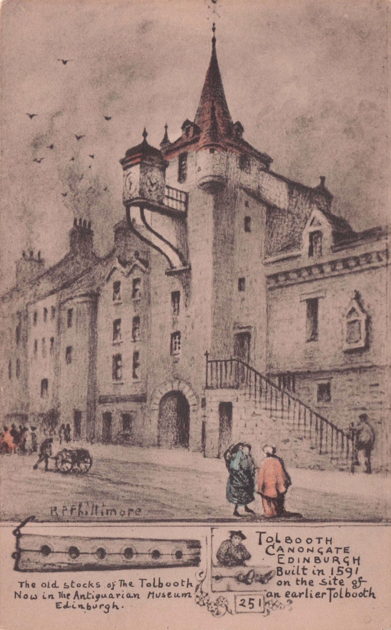 Tolbooth Torture Device Canongate Edinburgh Phillimore Old Postcard
