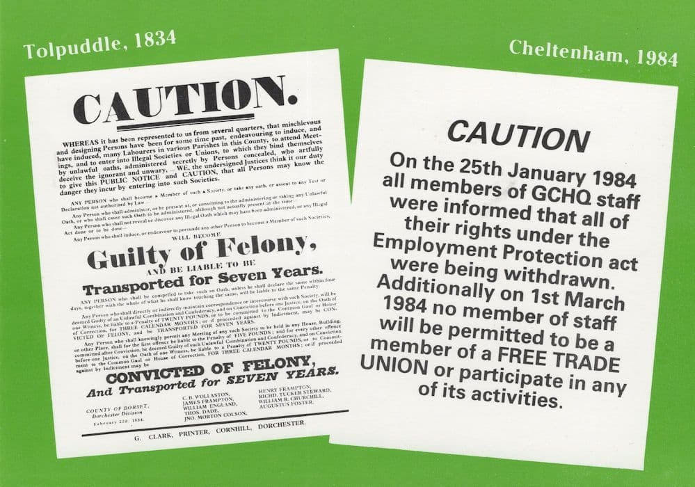 Tolpuddle 1834 Cheltenham 1984 Martyrs Release Postcard
