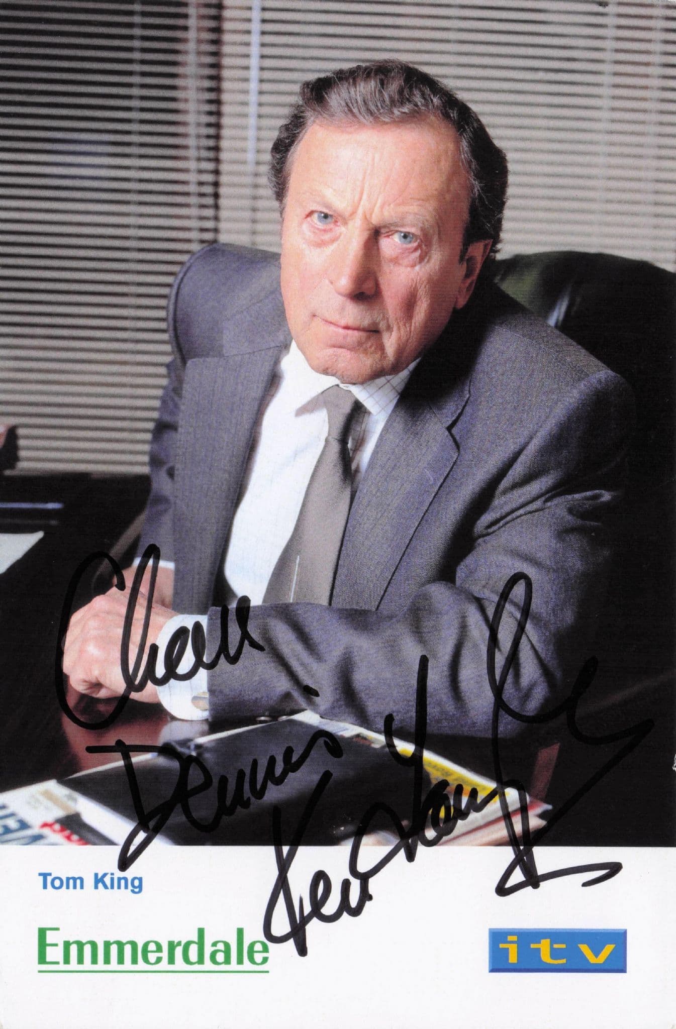 Tom King Emmerdale Ken Farrington RARE ALT Hand Signed Photo