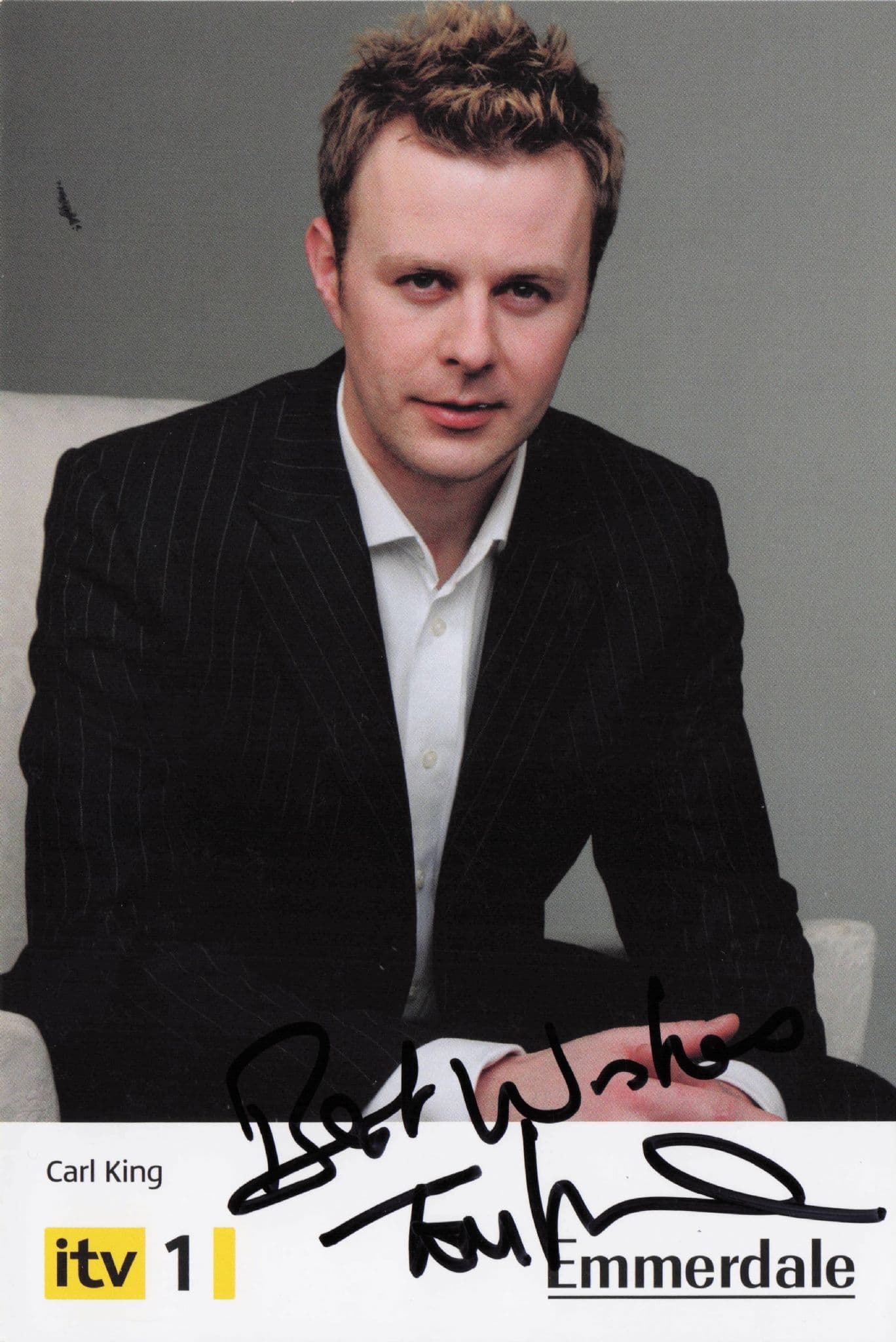 Tom Lister as Carl King Emmerdale Hand Signed Cast Photo