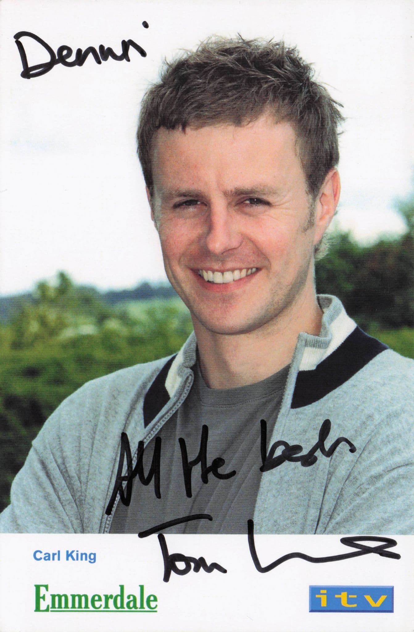 Tom Lister Carl King Emmerdale Hand Signed Cast Card Photo