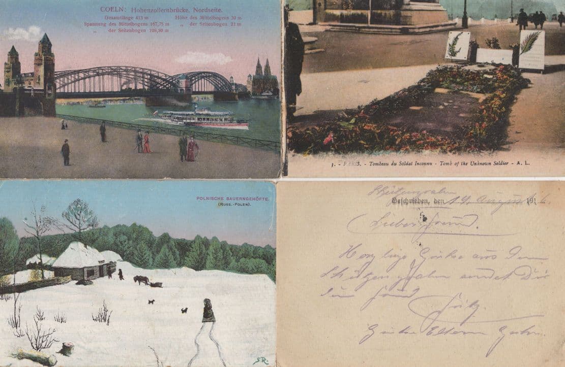 Tomb Of The Unknown Soldier 3x WW1 4x German Postcard s