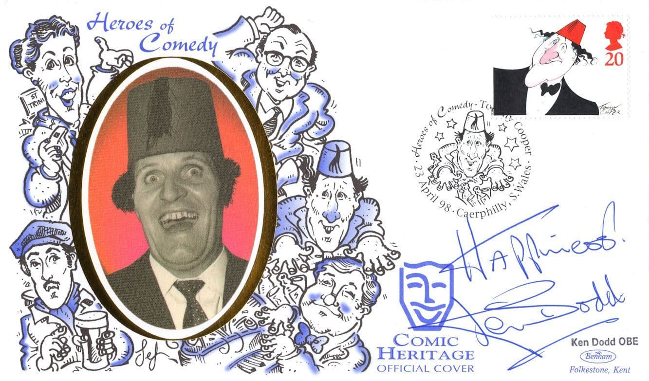 Tommy Cooper Magic Comedian Ken Dodd Benham Hand Signed FDC
