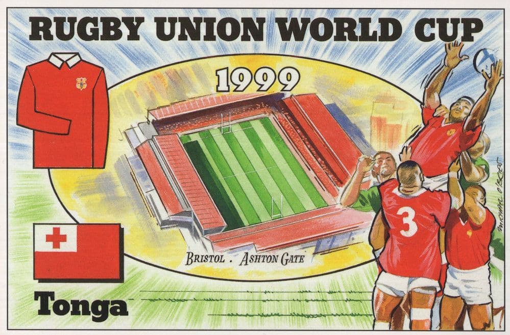 Tonga Team Rugby Union World Cup 1999 Postcard