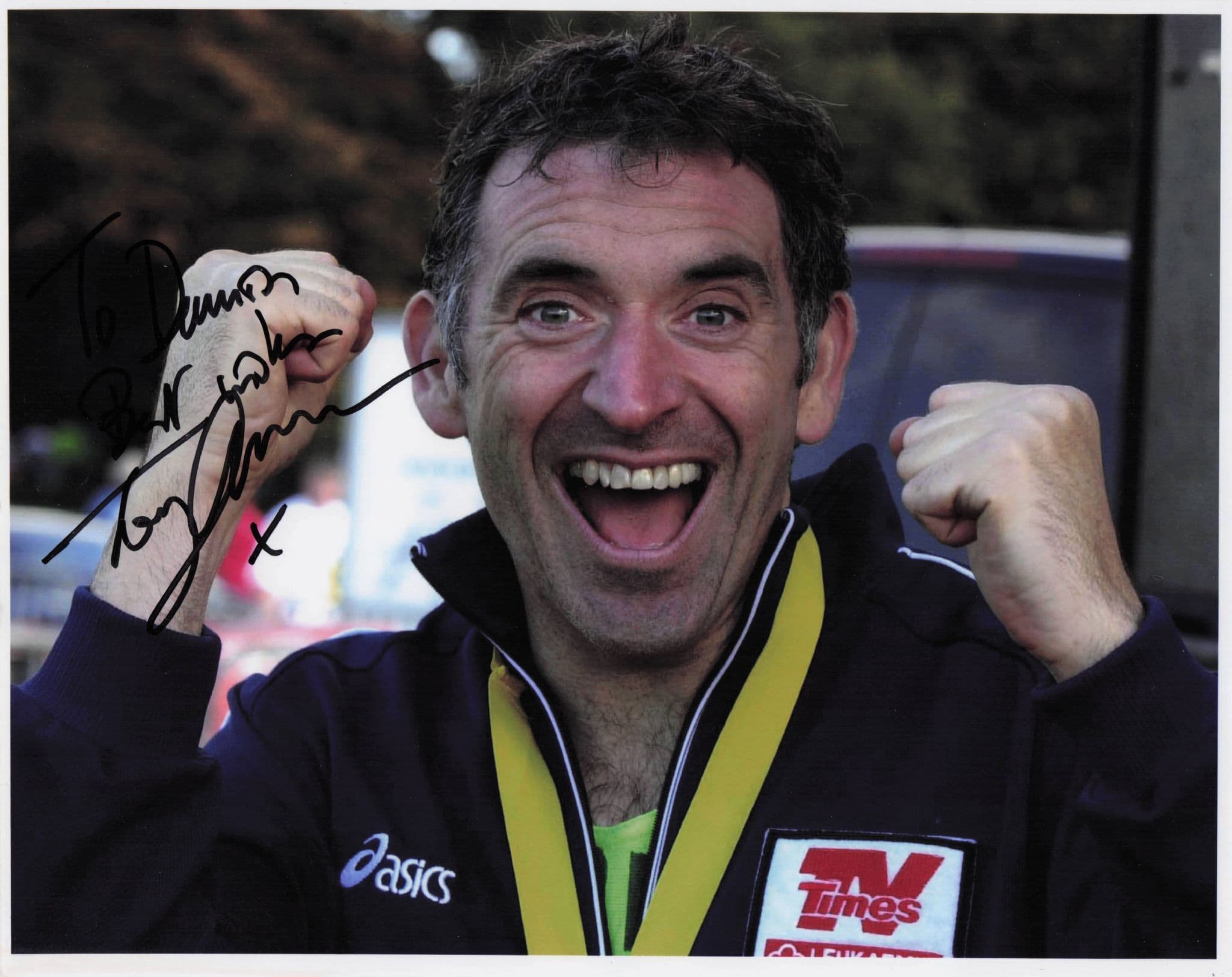 Tony Audenshaw Emmerdale Brookside Wins 2004 Marathon 10x8 Hand Signed Photo