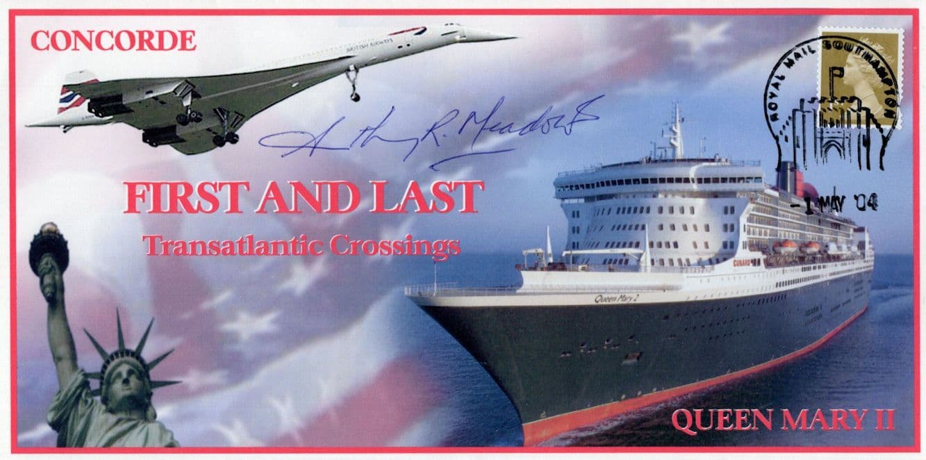 Tony Meadows Concorde Queen Elizabeth II Pilot Murderer Hand Signed FDC