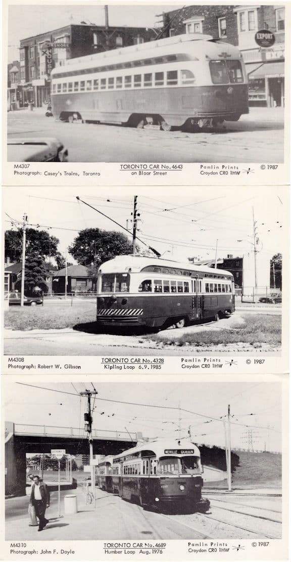 Toronto Car 4382 4328 & 4643 Tram Canada 2x Real Photo Postcard s