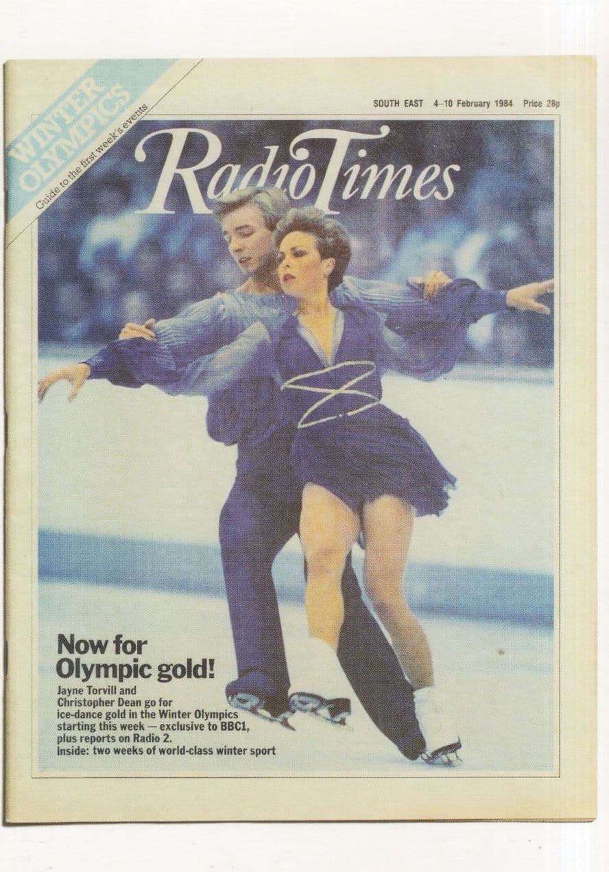 Torvill & Dean Olympic Games Ice Skating 1984 Radio Times Postcard