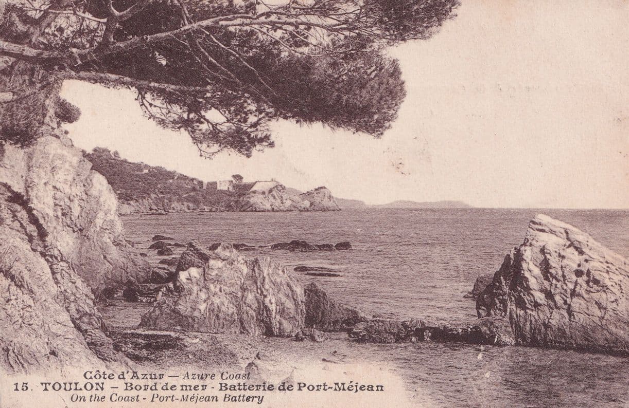 Toulon Port Mejean Battery French Cote D'Azur Antique Postcard