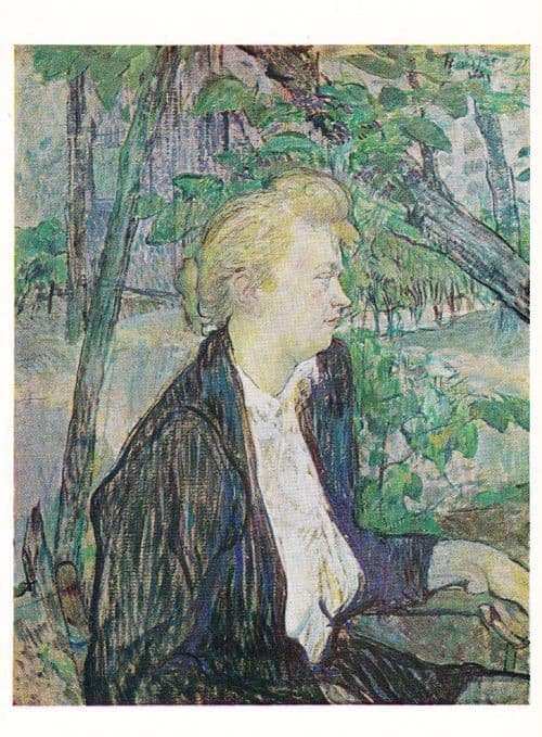 Toulouse Femme Assise Dans Un Jardin Woman In Garden Portrait Painting Postcard