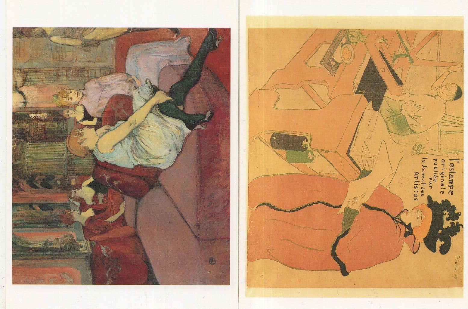 Toulouse Lautrec 2x Painting Postcard s