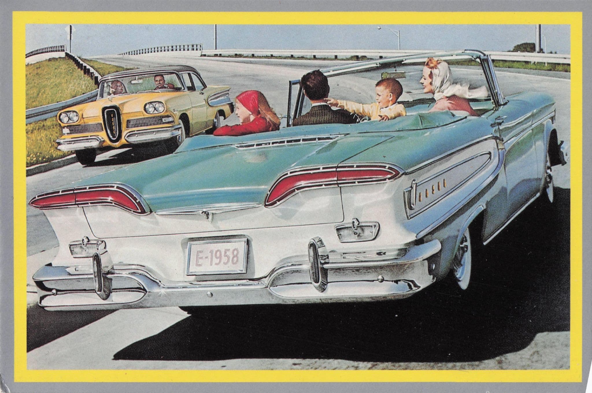 Touring America Sunday Drive 1957 Ford Advertising Car Postcard