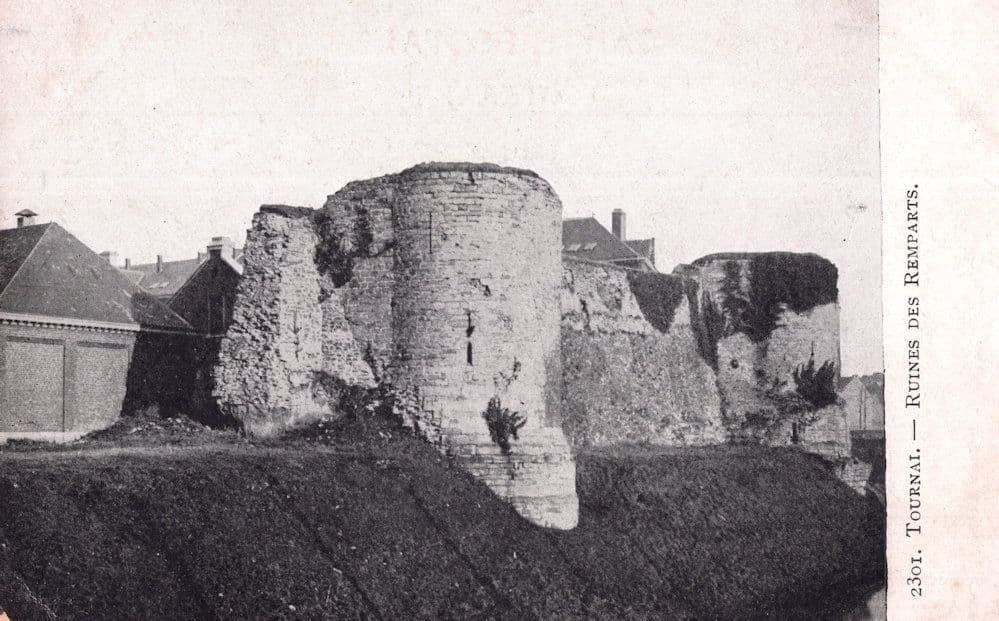 Tournal Ruines Des Remparts Belgium Old Postcard