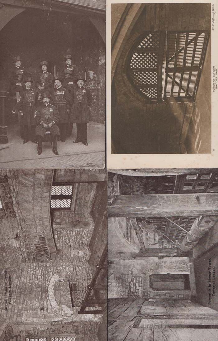 Tower Of London Beefeaters Bloody Tower 4x Antique Postcard s