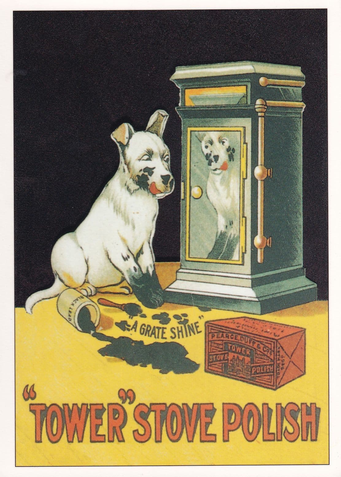 Tower Stove Polish Dog Poster Advertising Postcard