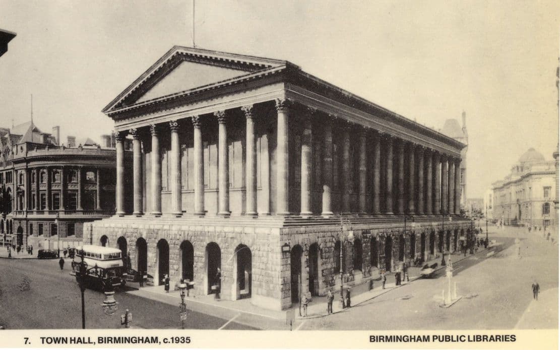 Town Hall 1935 Transport Bus Birmingham Real Photo Postcard