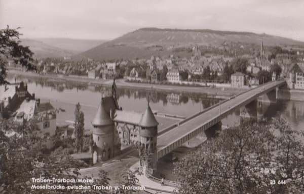 Traben Mosel German Aerial View Vintage Germany Real Photo Postcard