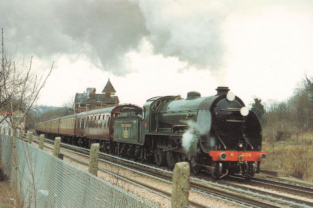 Train 828 LNSW Preservation Society at Leatherhead Station Postcard