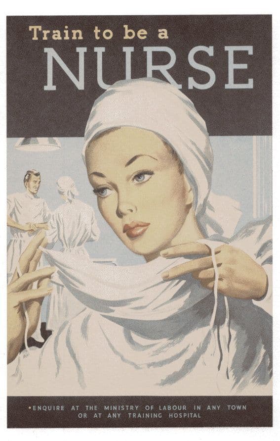 Train To Be A War WW2 Nurse Hospital Military Poster Postcard