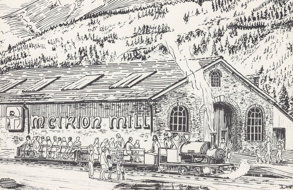 Train Trips At Meirion Wool Mill Welsh Painting 1980s Postcard