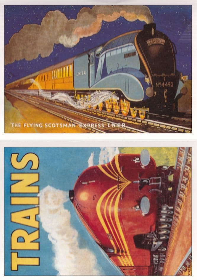 Trains Magazine The Flying Scotsman 2x Advertising Poster Postcard s