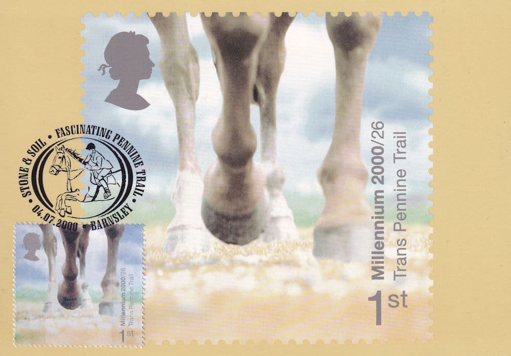 Trans Pennine Trail Barnsley Horse Yorkshire FDC Postcard