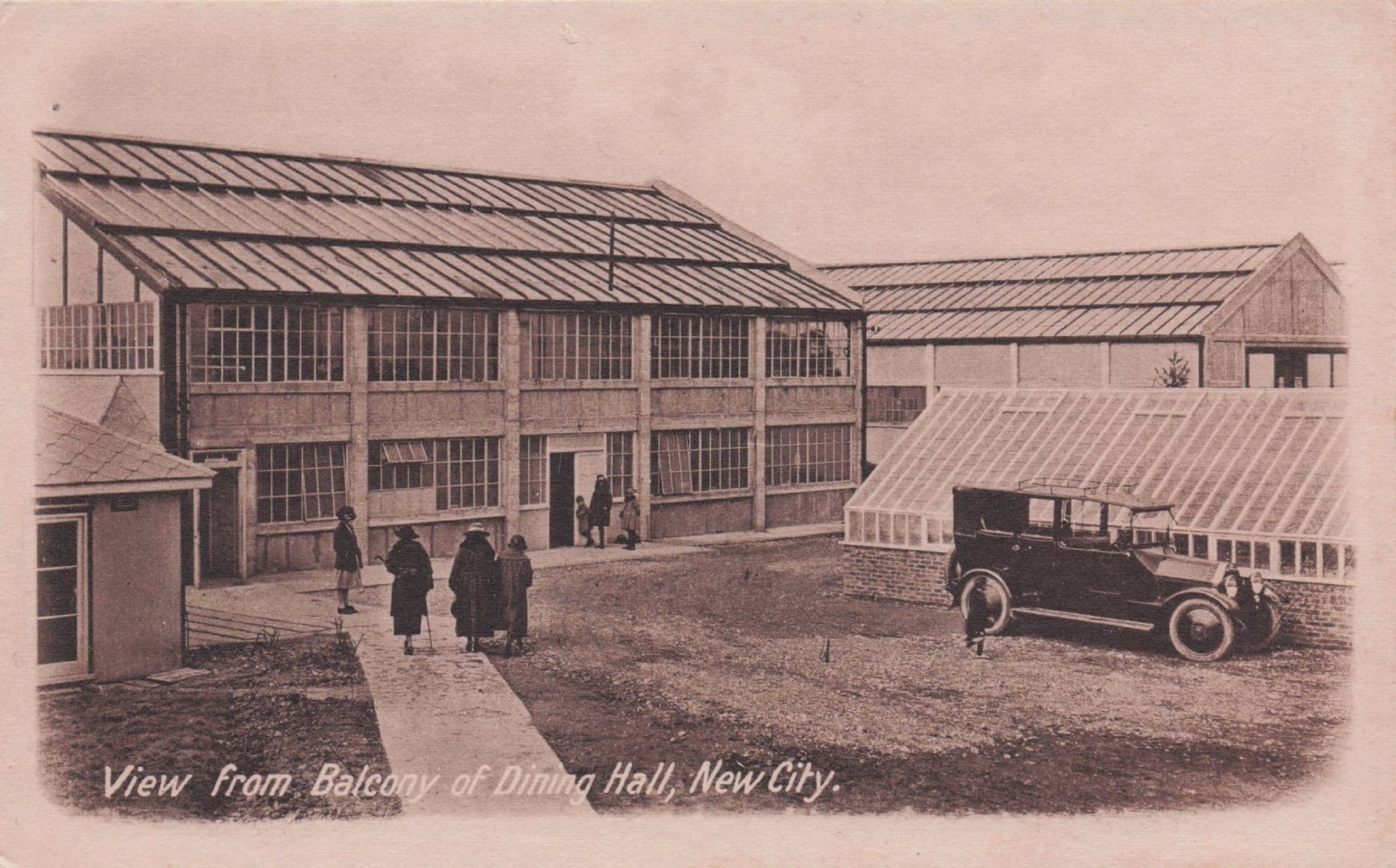 Transport Car View From Balcony New York City Dining Hall USA Old Postcard