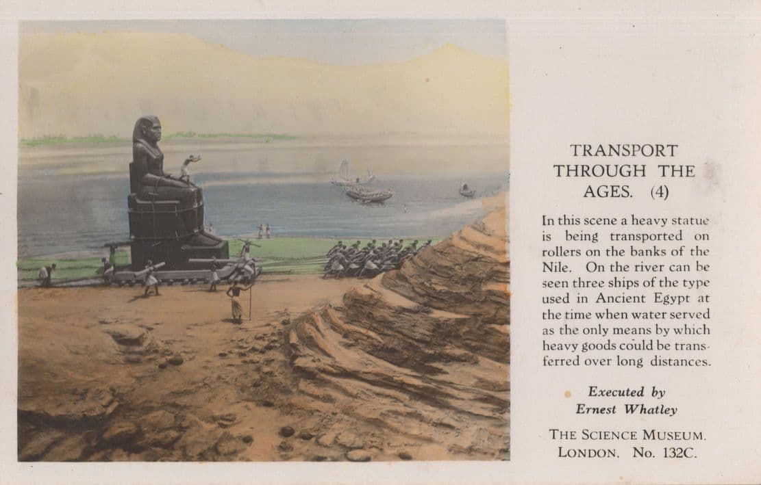 Transport Through The Ages Statue On Nile Egypt Postcard